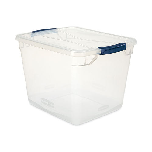 Image of Rubbermaid® RMCC300014 Clever Store Basic Latch-Lid Container, 7.5 gal, 13.37" x 18.75" x 10.5", Clear