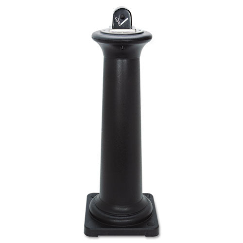 Image of Rubbermaid® Commercial FG9W3000BLA GroundsKeeper Tuscan Receptacle, 22.05 gal, 13 dia x 38.38h, Black