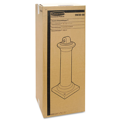 Image of Rubbermaid® Commercial FG9W3000BLA GroundsKeeper Tuscan Receptacle, 22.05 gal, 13 dia x 38.38h, Black