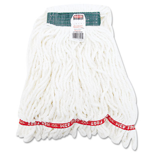 Image of Rubbermaid® Commercial FGA21206WH00 Web Foot Shrinkless Looped-End Wet Mop Head, Cotton/synthetic, Medium, White, 6/carton