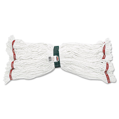 Image of Rubbermaid® Commercial FGA21206WH00 Web Foot Shrinkless Looped-End Wet Mop Head, Cotton/synthetic, Medium, White, 6/carton