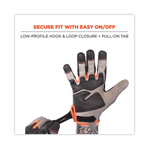 Image of ergodyne® 17042 ProFlex 710 Heavy-Duty Mechanics Gloves, 9" Long, Small, Gray, Pair