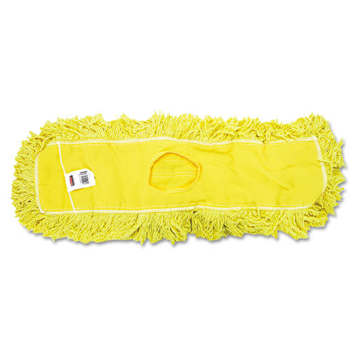 Image of Rubbermaid® Commercial FGJ15300YL00 Trapper Commercial Dust Mop, Looped-End Launderable, 5" X 24", Yellow