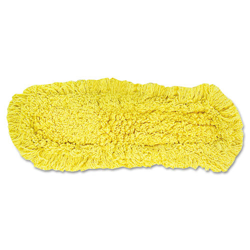 Image of Rubbermaid® Commercial FGJ15300YL00 Trapper Commercial Dust Mop, Looped-End Launderable, 5" X 24", Yellow
