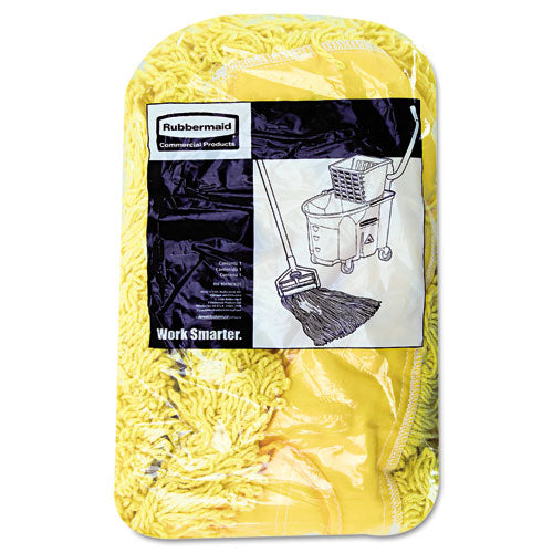 Image of Rubbermaid® Commercial FGJ15300YL00 Trapper Commercial Dust Mop, Looped-End Launderable, 5" X 24", Yellow