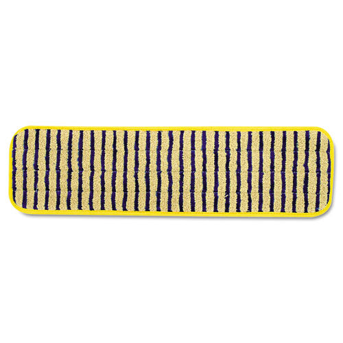 Image of Rubbermaid® Commercial FGQ81000YL00 Microfiber Scrubber Pad, Vertical Polyprolene Stripes, 18", Yellow, 6/carton