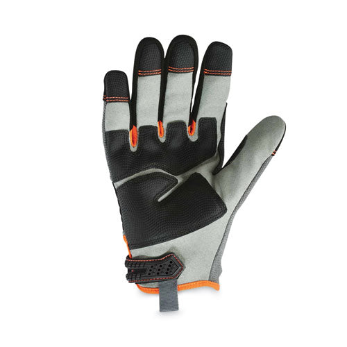 Image of ergodyne® 17042 ProFlex 710 Heavy-Duty Mechanics Gloves, 9" Long, Small, Gray, Pair