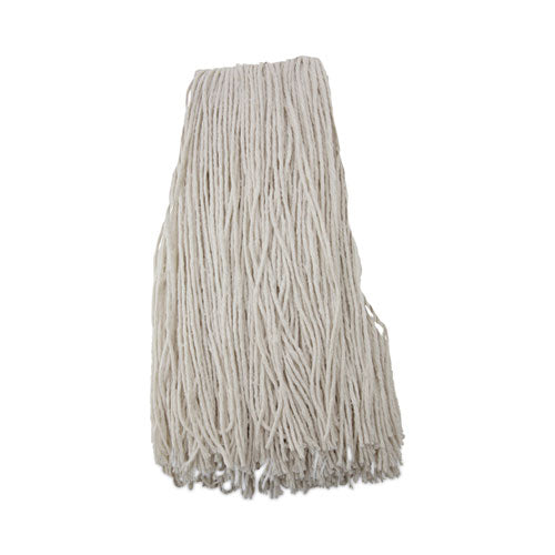 Image of Boardwalk® BWK224RCT Premium Cut-End Wet Mop Heads, Rayon, 24 oz, White, 12/Carton
