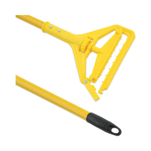 Image of Boardwalk® BWK400MBC Looped End Mop Kit, Medium Blue Cotton/rayon/synthetic Head, 60" Yellow Metal/polypropylene Handle