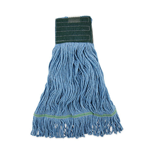 Image of Boardwalk® BWK402BL Mop Head, Premium Standard Head, Cotton/Synthetic Fiber, Medium, Blue, 12/Carton