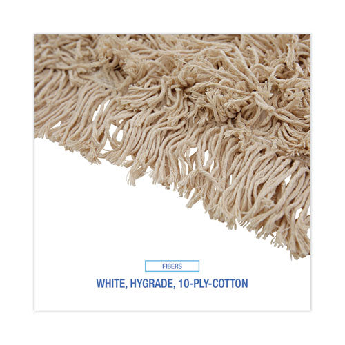 Image of Boardwalk® BWK1318 Industrial Dust Mop Head, Hygrade Cotton, 18 x 5, White