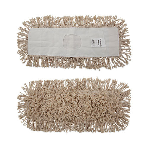 Image of Boardwalk® BWK1318 Industrial Dust Mop Head, Hygrade Cotton, 18 x 5, White