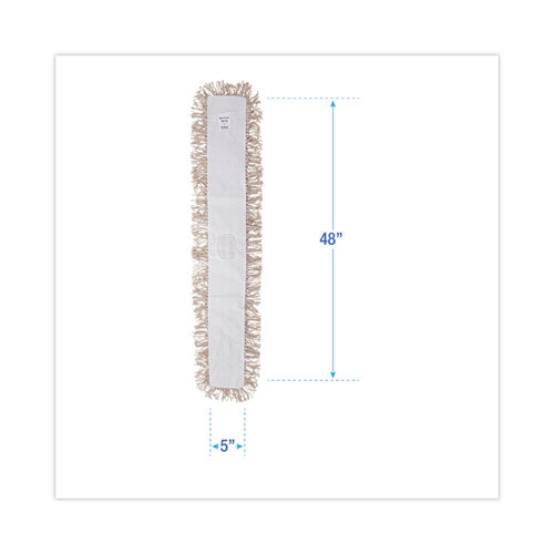 Image of Boardwalk® BWK1348 Industrial Dust Mop Head, Hygrade Cotton, 48 x 5, White