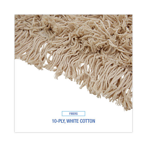 Image of Boardwalk® BWK1348 Industrial Dust Mop Head, Hygrade Cotton, 48 x 5, White