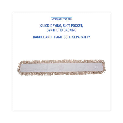 Image of Boardwalk® BWK1360 Industrial Dust Mop Head, Hygrade Cotton, 60 x 5, White