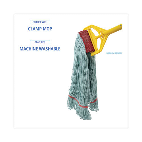 Image of Boardwalk® BWK1400LEA EchoMop with Looped-End Wet Head, Cotton/Rayon/Synthetic, Large, Blue