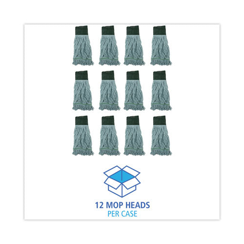 Image of Boardwalk® BWK1400MCT EchoMop with Looped-End Wet Head, Cotton/Rayon/Synthetic, Medium, Blue, 12/Carton