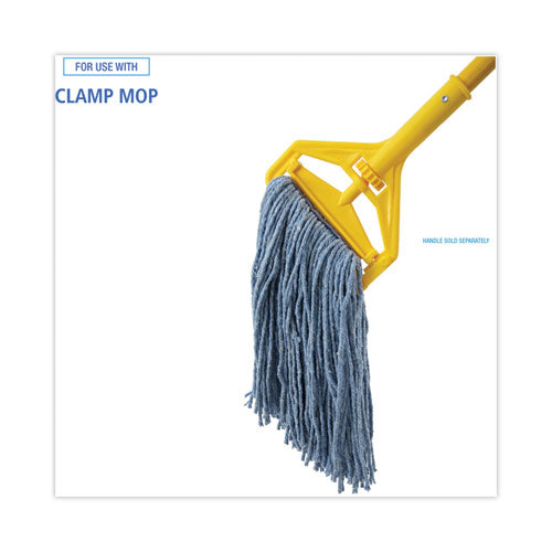 Image of Boardwalk® BWK2016B Mop Head, Standard Head, Cotton/synthetic Fiber, Cut-End, #16., Blue