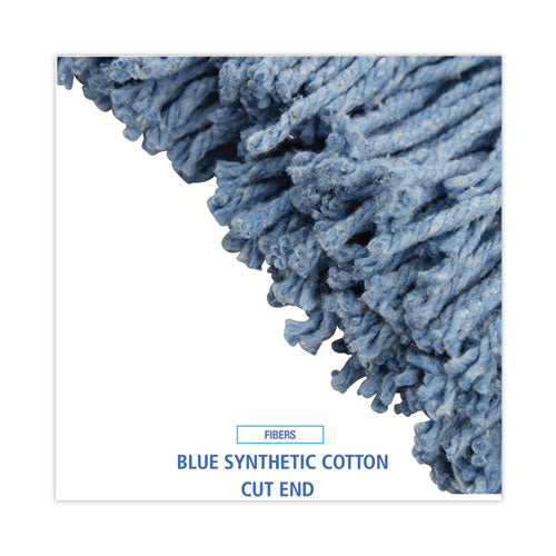 Image of Boardwalk® BWK2016B Mop Head, Standard Head, Cotton/synthetic Fiber, Cut-End, #16., Blue