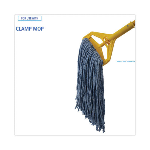 Image of Boardwalk® BWK2020B Mop Head, Standard Head, Cotton/synthetic Fiber, Cut-End, #20, Blue, 12/carton