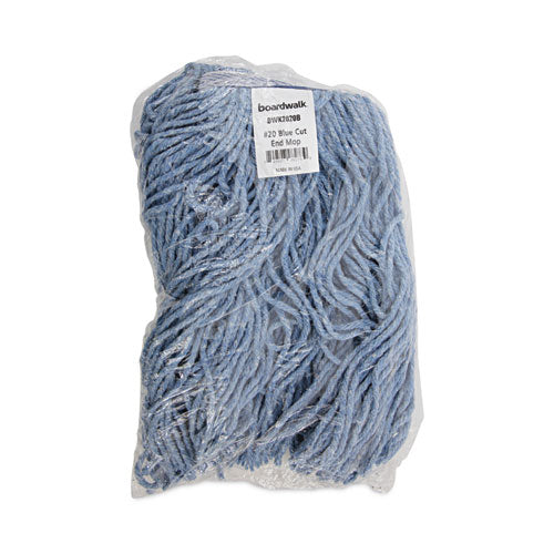 Image of Boardwalk® BWK2020B Mop Head, Standard Head, Cotton/synthetic Fiber, Cut-End, #20, Blue, 12/carton