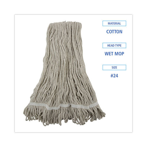 Image of BoardwalkÂ® Pro Loop Web/tailband Wet Mop Head, Cotton, 12/carton