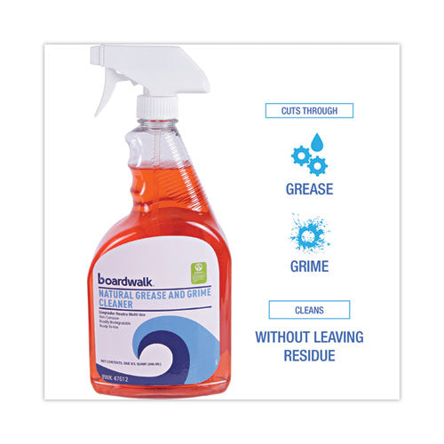 Image of Boardwalk® BWK47612EA Natural Grease and Grime Cleaner, Unscented, 32 oz Spray Bottle