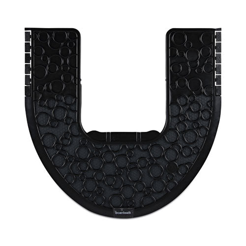 Image of Boardwalk® PSCM-P-000I006M-00-21430 Commode Mat 2.0 Disposable Toilet Floor Mat, U-Shaped, Black/Gray Non-Slip Surface, 22" x 22", 6/Carton