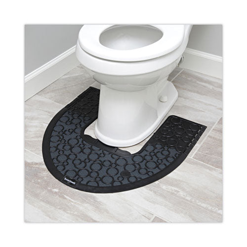 Image of Boardwalk® PSCM-P-000I006M-00-21430 Commode Mat 2.0 Disposable Toilet Floor Mat, U-Shaped, Black/Gray Non-Slip Surface, 22" x 22", 6/Carton