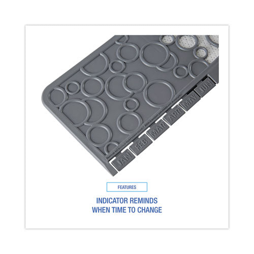 Image of Boardwalk® FCMP000I006M0021430GRY Commode Mat 2.0 Disposable Toilet Floor Mat, U-Shaped, Gray/White Non-Slip Surface, 22" x 22", 6/Carton