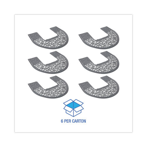 Image of Boardwalk® FCMP000I006M0021430GRY Commode Mat 2.0 Disposable Toilet Floor Mat, U-Shaped, Gray/White Non-Slip Surface, 22" x 22", 6/Carton