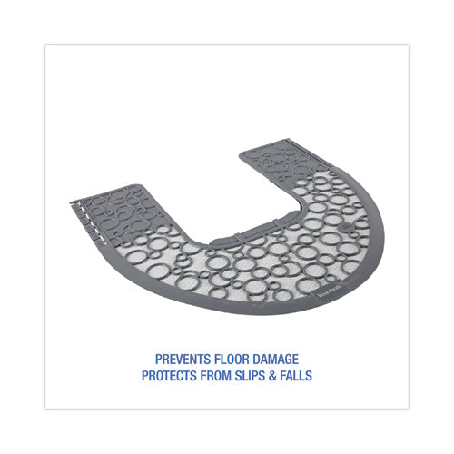 Image of Boardwalk® FCMP000I006M0021430GRY Commode Mat 2.0 Disposable Toilet Floor Mat, U-Shaped, Gray/White Non-Slip Surface, 22" x 22", 6/Carton