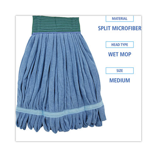 Image of Boardwalk® BWKMWTMB Microfiber Looped-End Wet Mop Head, Medium, Blue