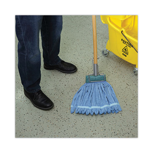 Image of Boardwalk® BWKMWTMB Microfiber Looped-End Wet Mop Head, Medium, Blue