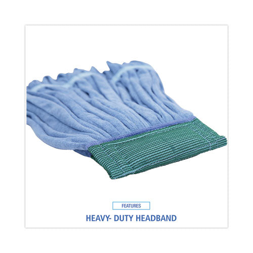 Image of Boardwalk® BWKMWTMB Microfiber Looped-End Wet Mop Head, Medium, Blue