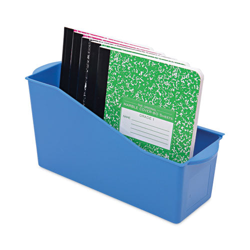 Image of deflecto® Antimicrobial Book Bin, 14.2 x 5.34 x 7.35, Blue