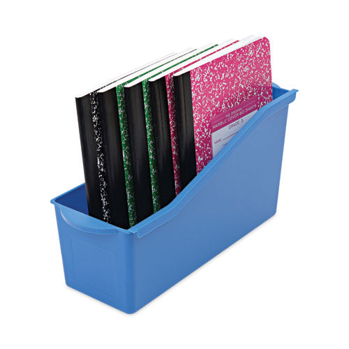 Image of deflecto® Antimicrobial Book Bin, 14.2 x 5.34 x 7.35, Blue