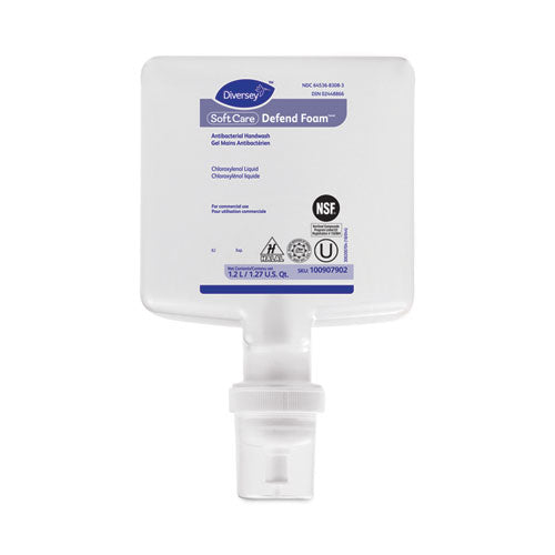 Image of Diversey 100907902 Soft Care Defend Foam Handwash Refill, Fragrance-Free, 1.2 L, 6/Carton