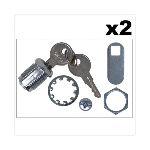 Image of Rubbermaid® Commercial FG9T73M20000 Replacement Lock And Keys For Cleaning Carts, Silver