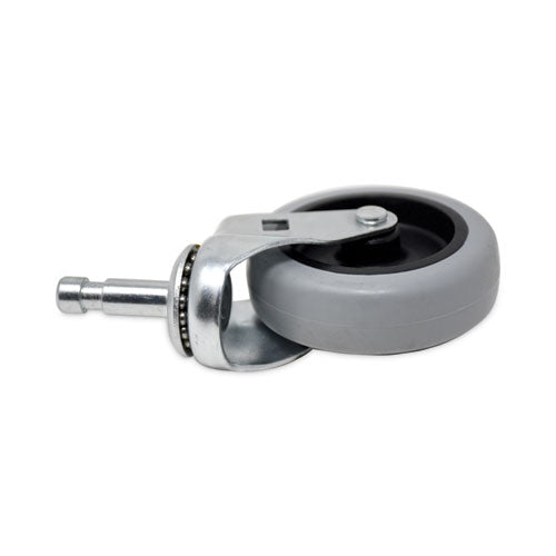 Image of RubbermaidÂ® Commercial Mop Bucket/Wringer Replacement Caster, Grip Ring Type C Stem, 3" Wheel, Black/Gray/Silver
