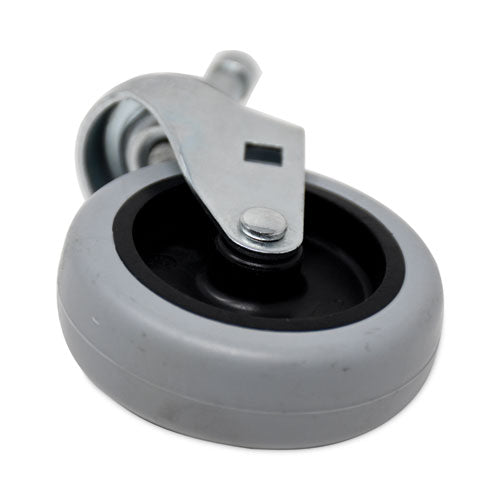 Image of RubbermaidÂ® Commercial Mop Bucket/Wringer Replacement Caster, Grip Ring Type C Stem, 3" Wheel, Black/Gray/Silver
