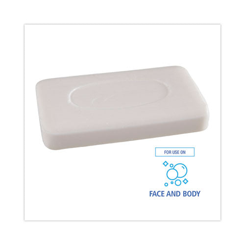 Image of Boardwalk® BWKNO3UNWRAPA Face and Body Amenity Soap, Unwrapped, Floral Scent, # 3 Bar, 144/Carton