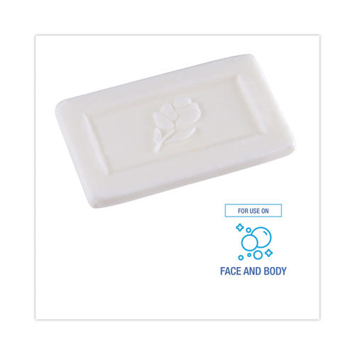 Image of Boardwalk® BWKNO12SOAP Face and Body Amenity Soap, Flow Wrapped, Floral Scent, # 1/2 Bar, 1,000/Carton
