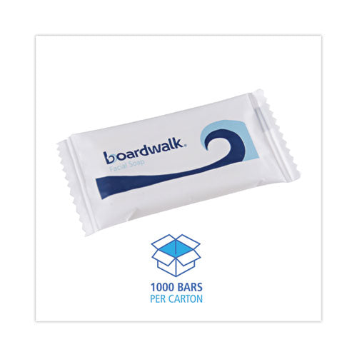 Image of Boardwalk® BWKNO12SOAP Face and Body Amenity Soap, Flow Wrapped, Floral Scent, # 1/2 Bar, 1,000/Carton