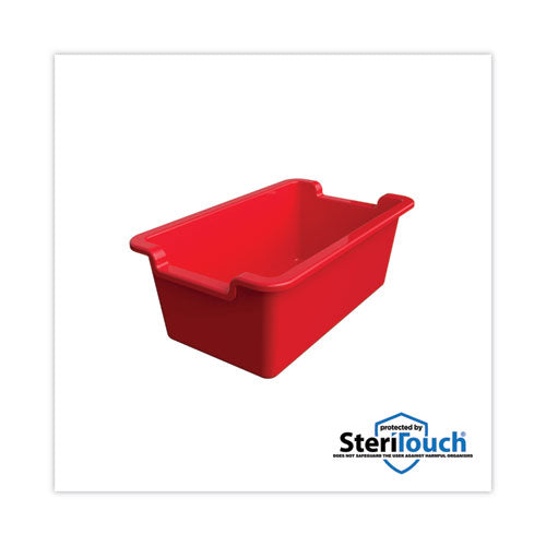 Image of deflecto® 39510RED Antimicrobial Rectangle Storage Bin, Red