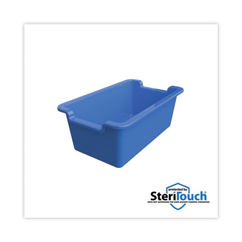 Image of deflecto® 39510BLU Antimicrobial Rectangle Storage Bin, Blue