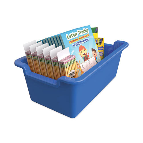 Image of deflecto® 39510BLU Antimicrobial Rectangle Storage Bin, Blue