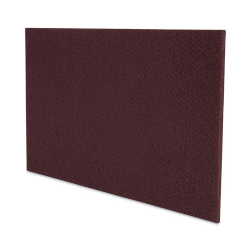 Image of Boardwalk® 7100151257 Deep Scrub Pads, 28 x 14, Maroon, 10/Carton