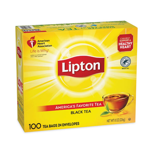 Image of Lipton® TJL00291 Tea Bags, Black, 100/Box