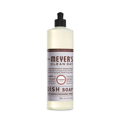 Image of Mrs. Meyer's® 370041 Dish Soap, Lavender Scent, 16 Oz Bottle, 6/carton